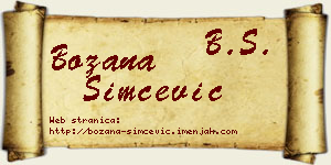 Božana Simčević vizit kartica